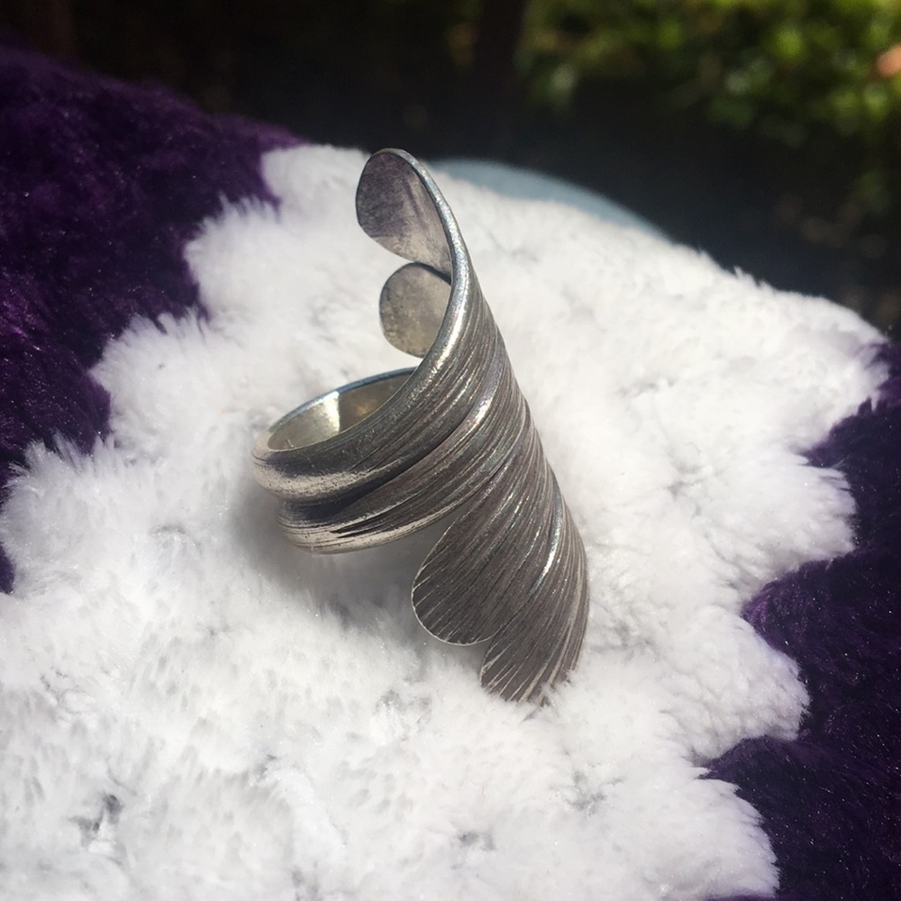 Stainless Steel Double Wrapped Textured Ring - Picture 3 of 4